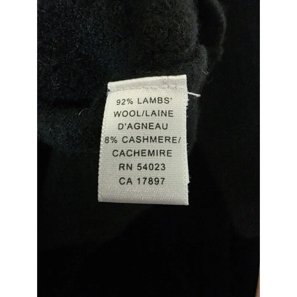 Vintage Banana Republic 1/4 zip Sweater Mens Size M Black Lambs Wool & Cashmere